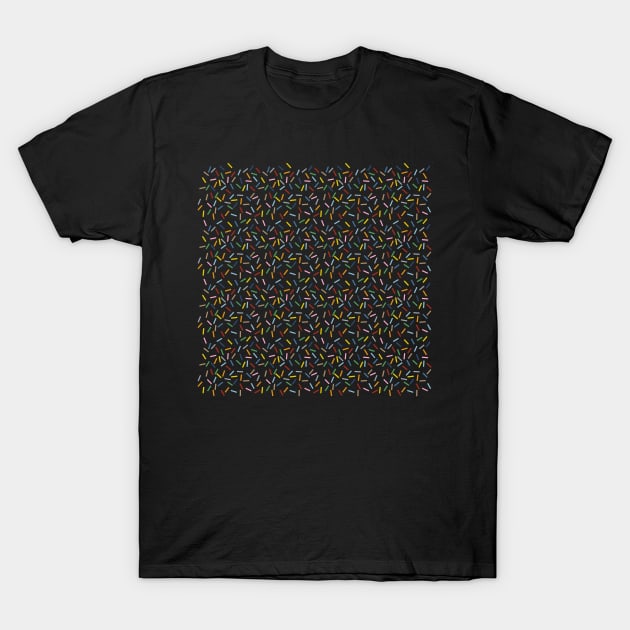 Sprinkles Rainbow on Black T-Shirt by ProjectM